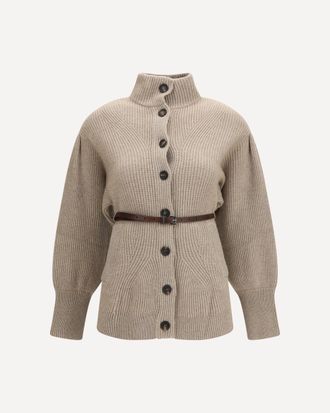 Brunello Cucinelli High neck Cardigan with belt Female M