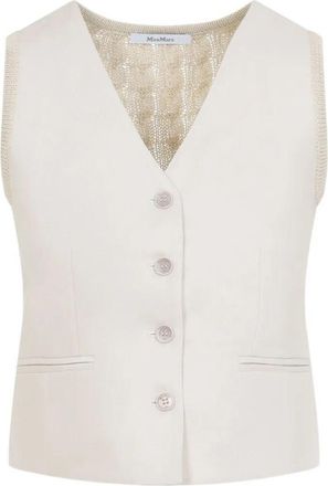 Max Mara Calibri Linen Knit Crop Gilet