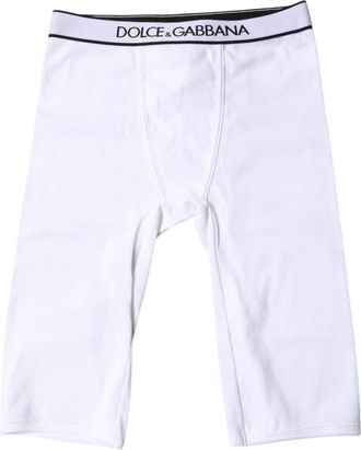 Dolce & Gabbana Logo Katoenen Cropped Legging - Heren - Onderbroek - Wit - S - Katoen - Ondergoed
