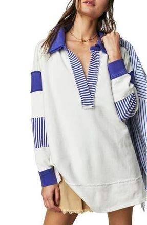 Free People Prep Oversized Polo in Ivory Combo at Nordstrom Rack, Size Small