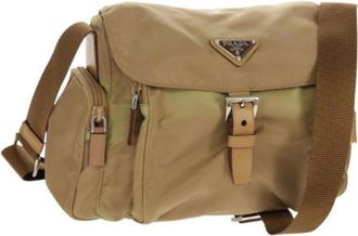 Prada Pre-owned Nylon Cross Body Bag - Dames - Vintage Schoudertas - Beige - ONE Size - Nylon - Vintage
