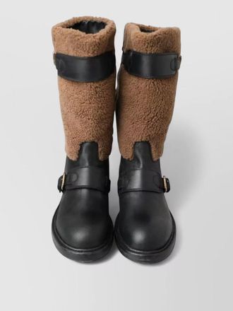 Dolce & Gabbana leather shearling boots