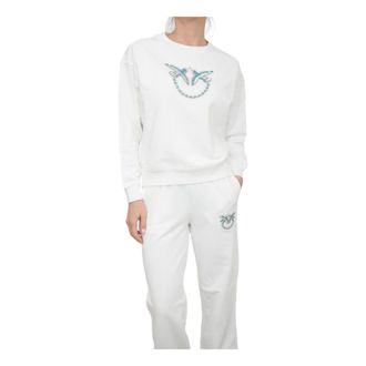 Pinko Pinko, Dames, Sweatshirts & Hoodies, Wit, Maat: M Katoen