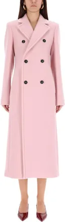 Sportmax Pink Notched Lapel Trench Coat