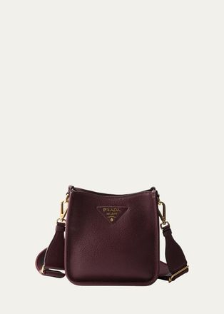 Prada Mini Daino Soft Leather Hobo Crossbody Bag