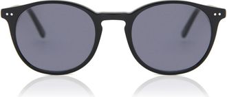 SmartBuy Collection Round Full Rim Plastic Mens Sunglasses Black Size 51 - Free Lenses - SmartBuy Collection