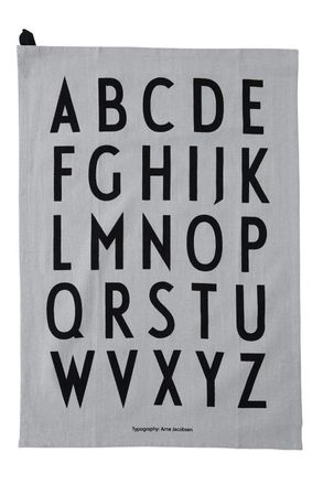 DESIGN LETTERS Abc Geschirrtuch-Set (2er-Set) - Grau