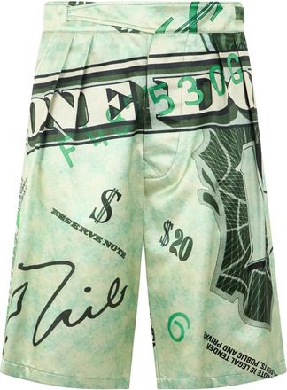 Moschino Korte Broeken, Heren, Groen, M, Katoen, Zomerbroek met Grafische Print