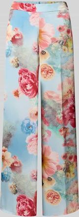 Vera Mont Hose im Allover-Look mit elastischem Bund in Hellblau, Gr&ouml;&szlig;e 34