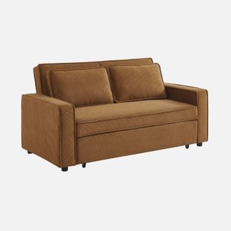 Sweeek Sweeek - Sof&aacute; Cama De Pana De 3 Plazas, Chill, Marr&oacute;n, 172.5x91.5x88.5 Cm