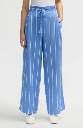 NVLT Stripe Tie Waist Paperbag Pants in Blue/White Stripe at Nordstrom Rack, Size X-Large