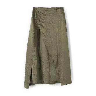 Motivi Rokken, Dames, Groen, 2Xs, Draped Satin Skirt