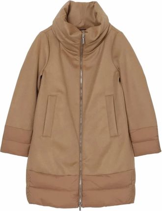 Moorer Womens Wool-Cashmere Down Coat In Camel