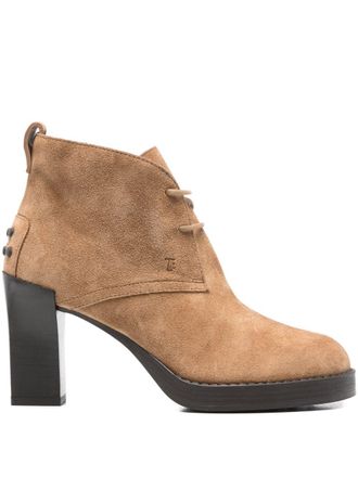 Tod's Tods Womens Suede Lace-Up Ankle Boots