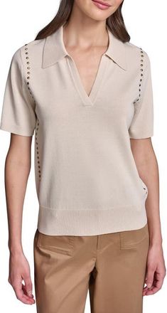 Karl Lagerfeld Stud Detail Sweater in Cartouche at Nordstrom, Size X-Small