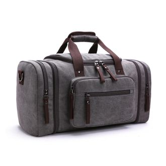 Generic Travel Handbag,Compatible For Men Hand Luggage Bags Canvas Duffle Bag Weekend Shoulder Bagpack Multifunctional Lightweight Handbags(Grey)