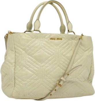 Miu Miu Pre-owned Handbags, female, Beige, Size: ONE SIZE Pre-owned Leather handbags