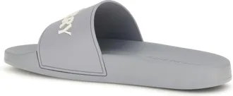 Burberry Mens Slides Logo Marble Grey-Dove Beige Rubber Sandal Grey/dove