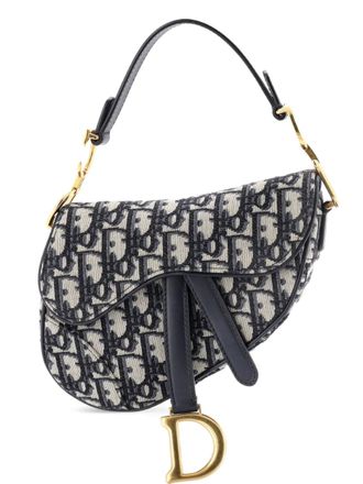 Dior Saddle Handbag Oblique Canvas Mini shoulder bag - Blu