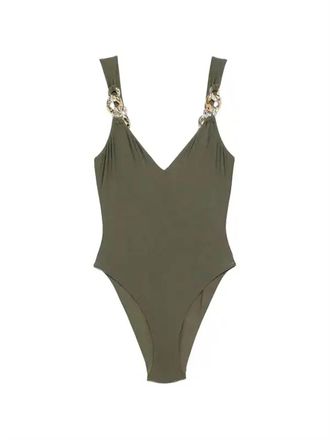 SIMKHAI Womens Regan V Neck One Piece Swimsuit In Fern