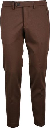 Michael Coal Brown Stretch Trousers with Tailored Slim Fit