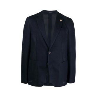 Lardini Heren, Jassen, Blauw, Maat: XL Poliester