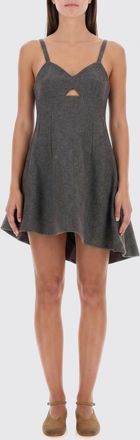 Jil Sander Mini abito bustier asimmetrico in lana vergine con scollo a V