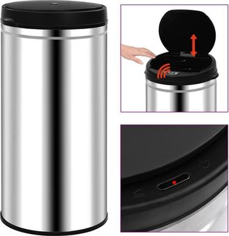 vidaXL Vidaxl - Cubo De Basura Con Sensor Autom&aacute;tico 70 L Acero Inoxidable
