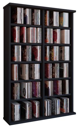 ebuy24 Ebuy24 - Soporte De Dvd De Cd De Madera Vcm Estante De Cd Con Espacio Para 300 Cd O 130 Dvd O 72 V&iacute;deos Dimensiones: Al. 92 X An. 60 X P. 18 Cm. Estan