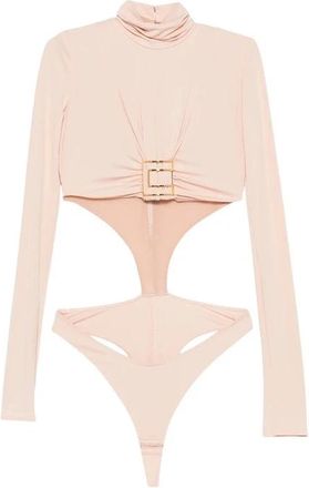 Elisabetta Franchi Jersey Body met Logo Plaquette - Dames - Bodies - Roze - XS - Tops
