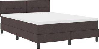 vidaXL Vidaxl - Box Spring Bed with Mattress Dark Brown 140 x 190 cm Fabric