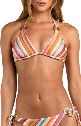 L'agence Annabelle Watercolor Triangle Bikini Top in Pink Multi at Nordstrom, Size X-Small