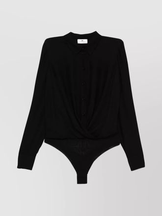 Elisabetta Franchi body shirt with collared neck and long sleeves