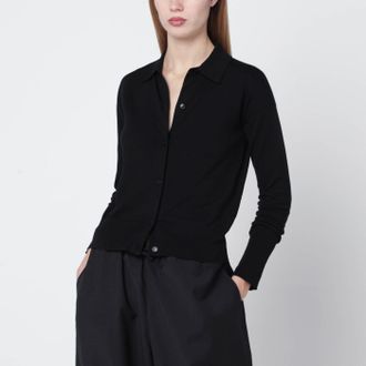 Max Mara Cardigan nero in misto lana