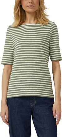 s.Oliver T-Shirt S.OLIVER, Damen, Gr. 36, khaki stripe, Jersey, Obermaterial: 100% Baumwolle, gestreift, slim fit normal, U-Boot-Ausschnitt, gerader Abschluss,