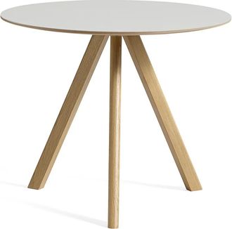 HAY Copenhague CPH20 2.0 Tisch &Oslash; 90 cm, Eiche lackiert / Linoleum off-white