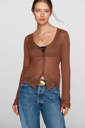 Anthropologie By Anthropologie Gianna Cashmere Modal U-Neck Cardigan Top