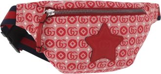 Gucci Childrens Belt Printed Gg Coated Canvas Red Canvas Handbag (Pre-Owned)