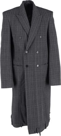 Balenciaga Balenciaga Deconstructed Check Coat in grijze wol