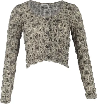 Nanushka bedrukte, gesmokte Rosine-cardigan in veelkleurig polyester