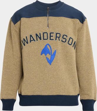 J.W.Anderson Men & apos;s Wool-Blend Half-Zip Sweatshirt
