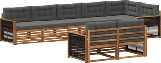 vidaXL Conjunto De Sof&aacute;s De Exterior 8 Uds. Natural Y Antracita Vidaxl