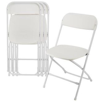 Elama 4 Piece Plastic Folding Chair in White at Nordstrom
