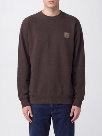 Carhartt Work in Progress Felpa girocollo in cotone con logo a contrasto e maniche lunghe