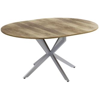 Vicco Tavolo da pranzo allungabile Loyd, Rovere rustico/grigio, 120 x 76.5 cm Estensibile