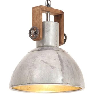 vidaXL vidaXL Industrial Hanging Lamp 25 W Silver Round 30 cm E27
