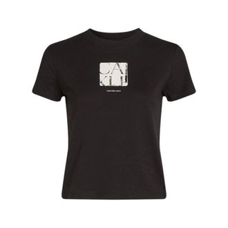 Calvin Klein Jeans T-Shirts, female, Black, Size: 2XS Short-Sleeve Graphic T-Shirt