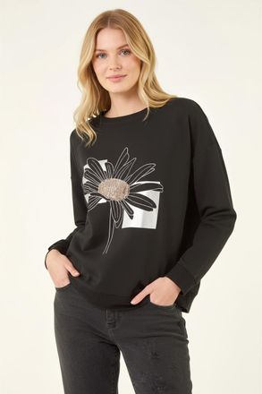 Roman Floral Print Stretch Top