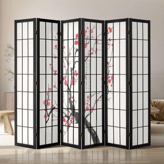 OEM Biombo Divisor De Ambientes De 6 Paneles Biombo De Madera Plegable Para Privacidad En Interiores Divisores Decorativos Para Separar Habitaciones, Hoga