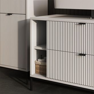 Vicco Mueble Bajo Lavabo Eliza, Blanco, 100 X 63 Cm Con 2 Cajones Extra&iacute;bles, Vicco